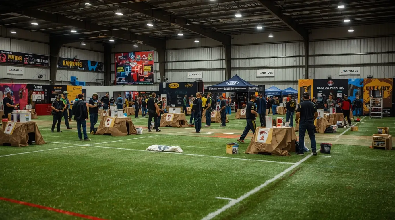 Professional organisation and preparation of a paintball tournament with a full schedule and infrastructure.