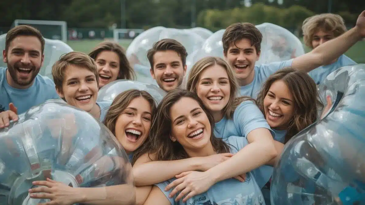 EVG bubble foot Brussels - Celebração entre amigos.