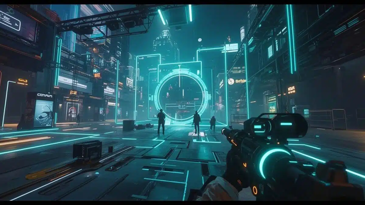 Environment cyberpunk combat arene VR - Immersive futuristic arene