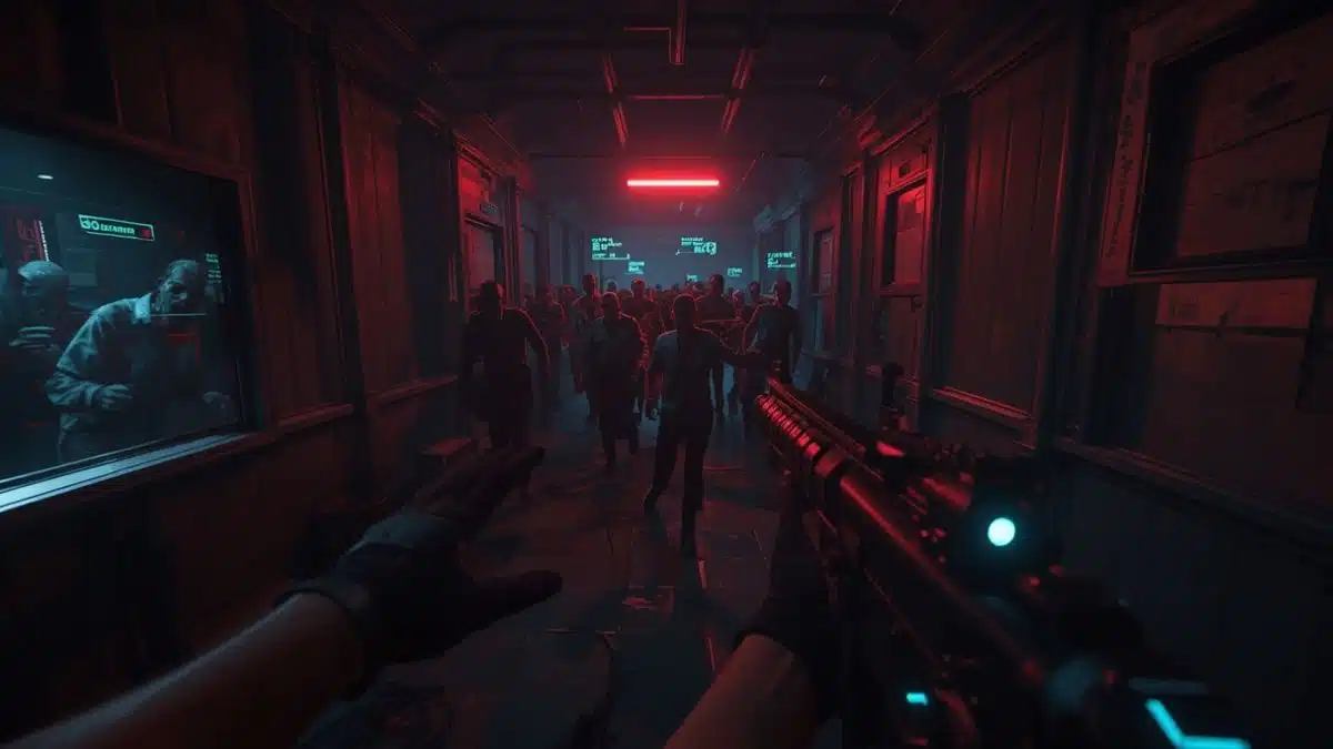 Game Master supervising the VR zombie experience from the control room