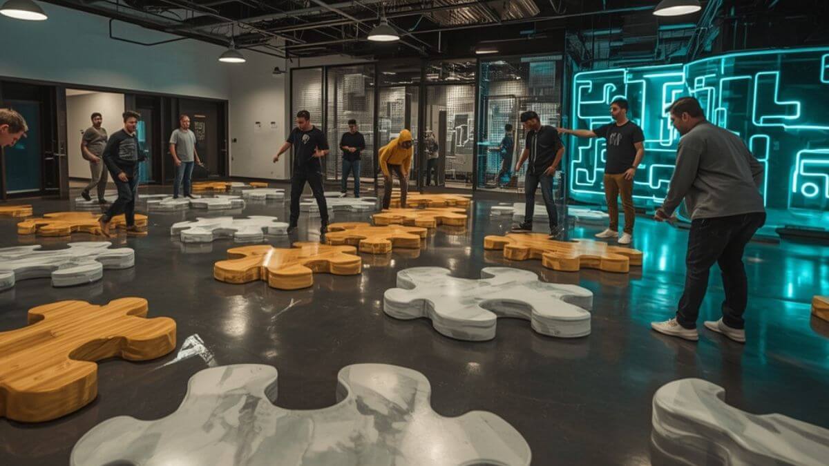 Puzzle géant collaboratif – Jeux d'équipe logique et réflexion collective