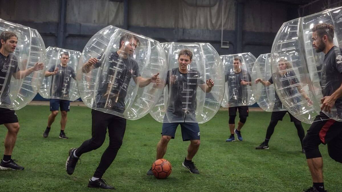 Team building bubble foot—cohesion équipe entreprise